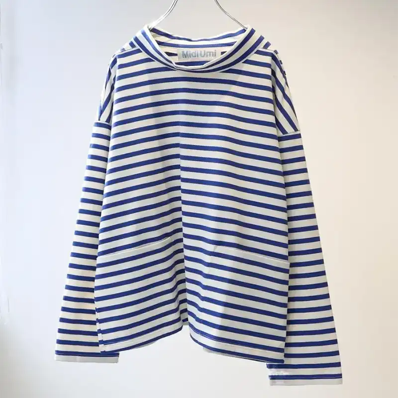 MidiUmi  フィッシャーマンスモックボーダーT /KINARI×BL13 【日本製】
