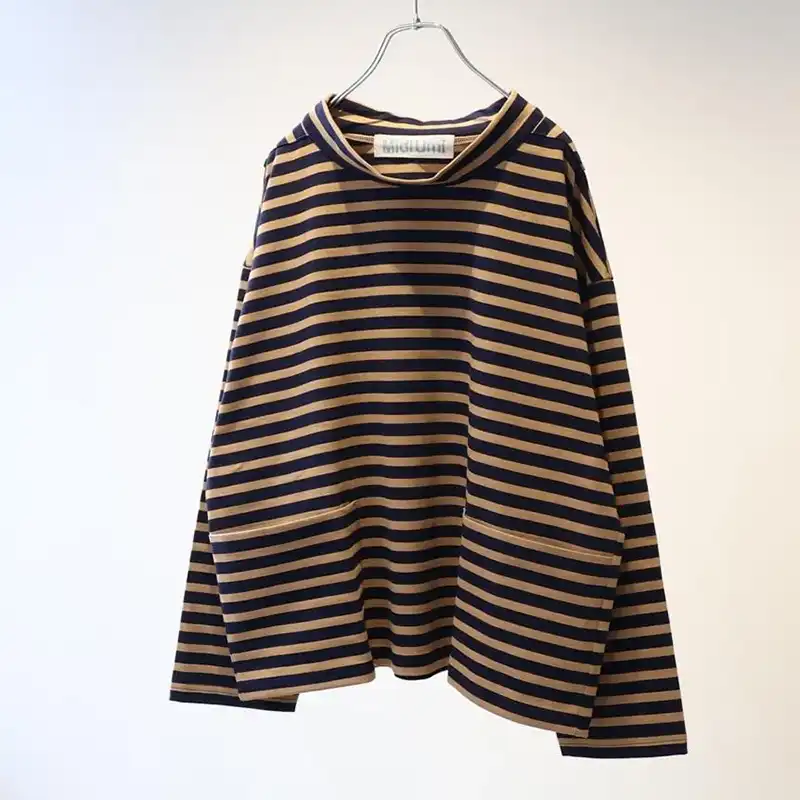 MidiUmi  フィッシャーマンスモックボーダーT /NV×BR 77A 【日本製】