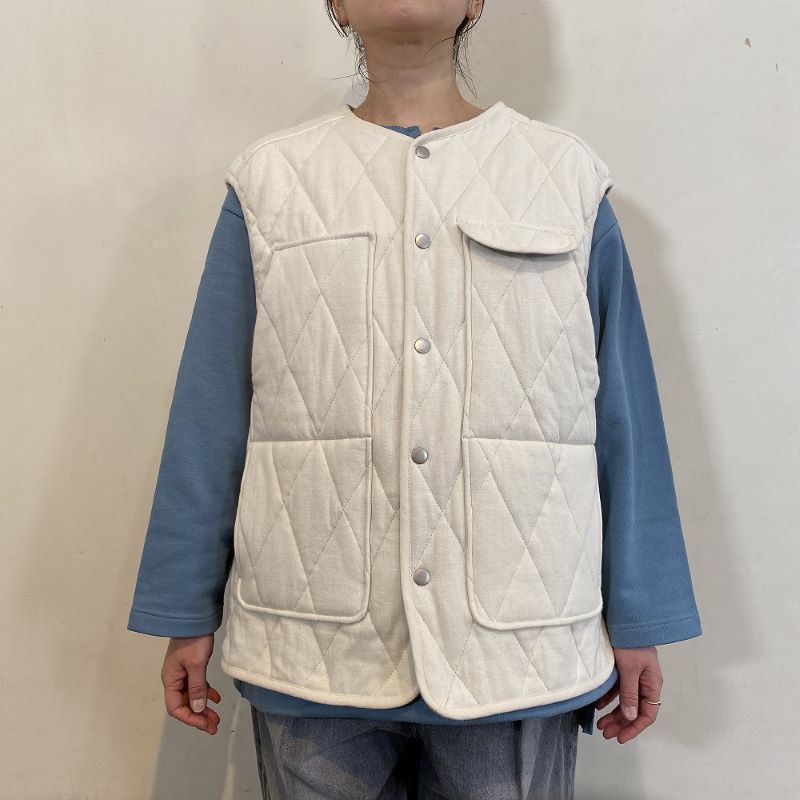 LAITERIE 接結キルト2WAYロングベスト/KINARI06