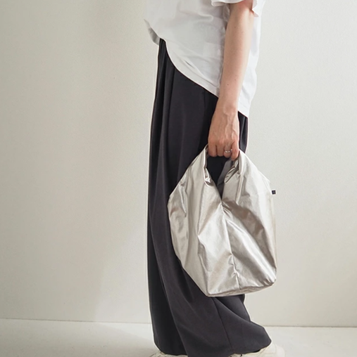 MAISON BLANCHE フェイクレザーバルーントート /シャンパンGD 【日本製】