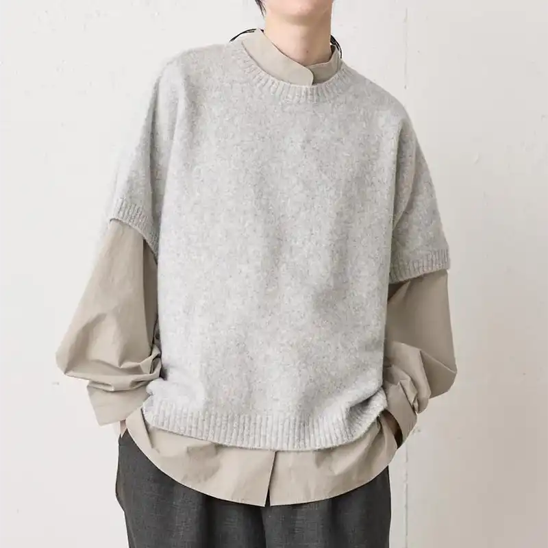 MidiUmi  クルーネックコクーンベスト /LGY90