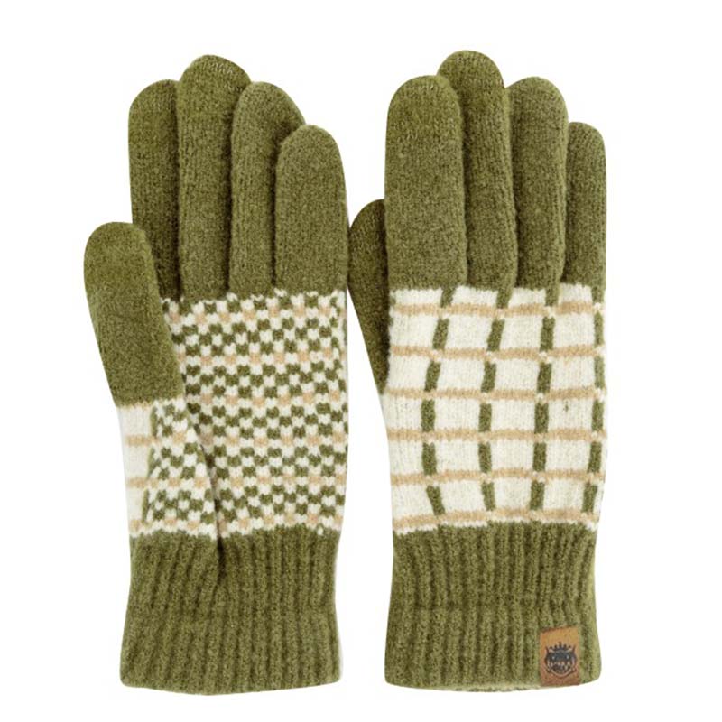 Tehtava+ タッチグローブ/チェック GR 【日本製】