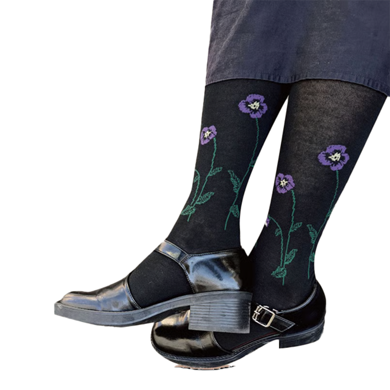 Petit Pas 股上深めタイツ /パンジー BK