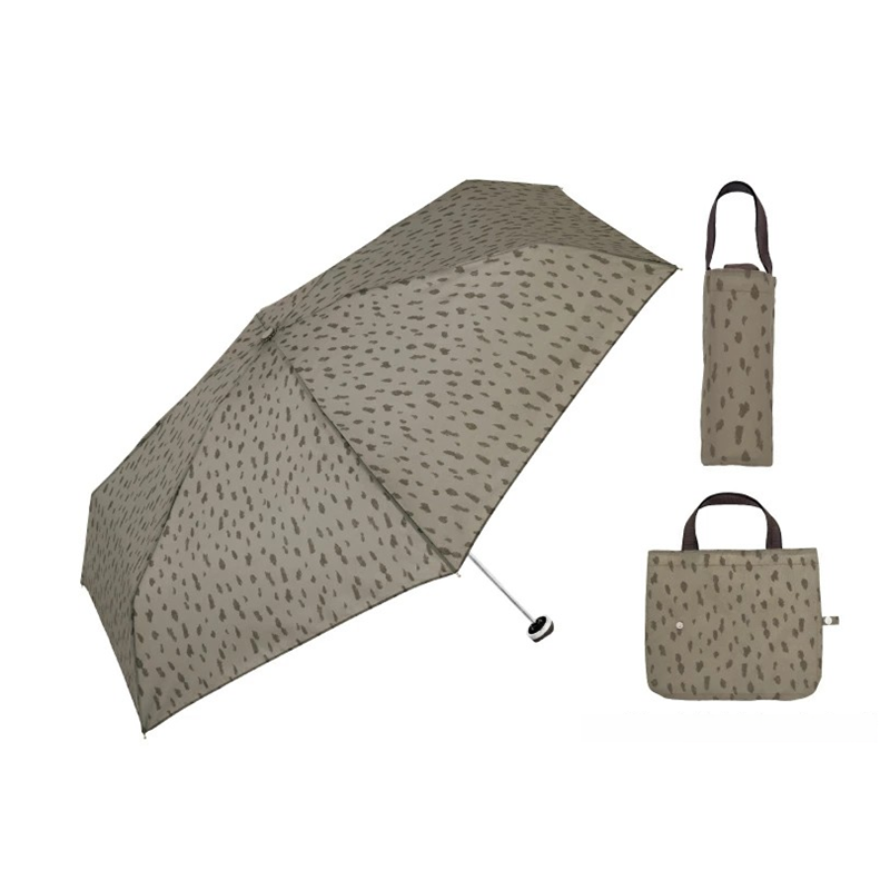 because B-015574折カサ / レオパードトートバック GY（雨晴兼用)