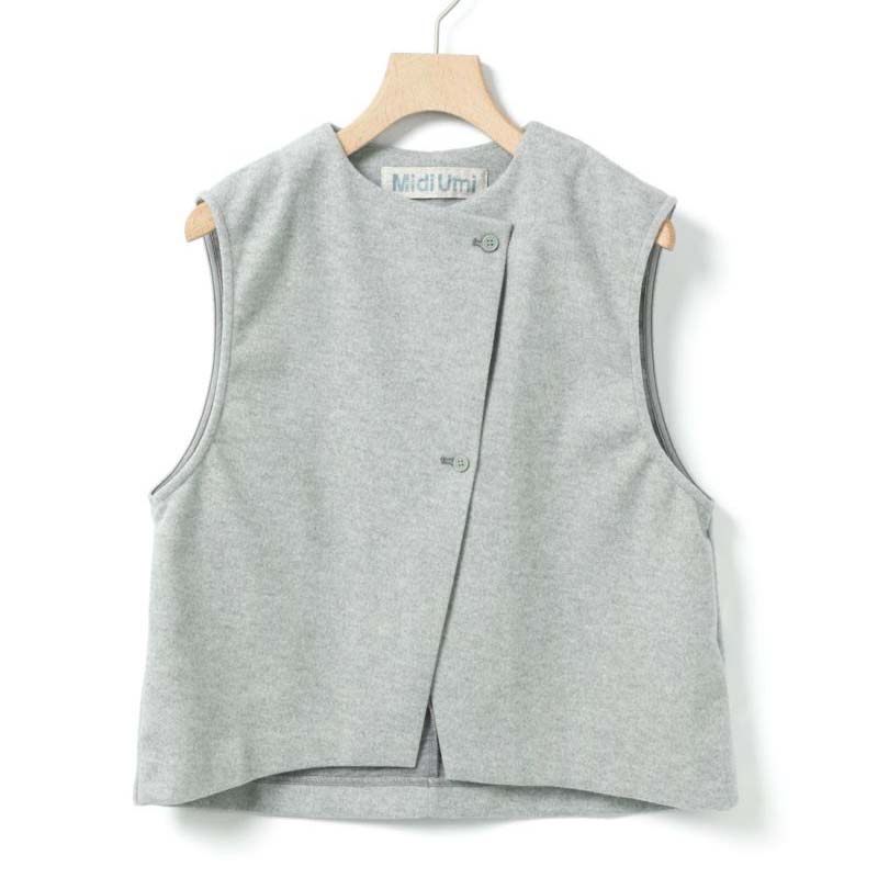 MidiUmi フランネルタッチベスト /LGY90 【日本製】