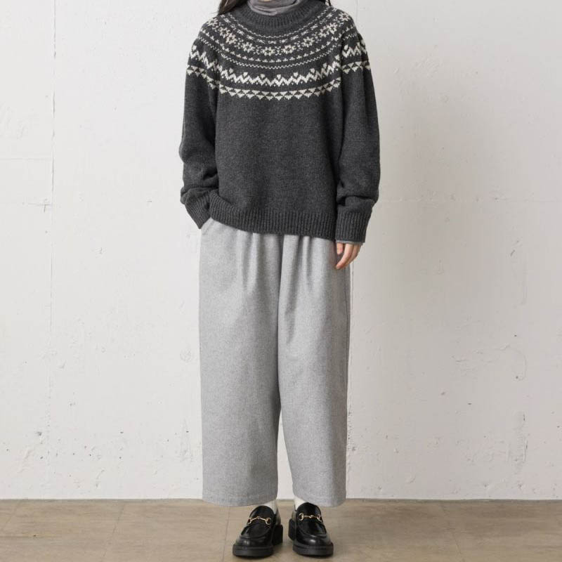 MidiUmi ウールワイドイージーパンツ /LGY90