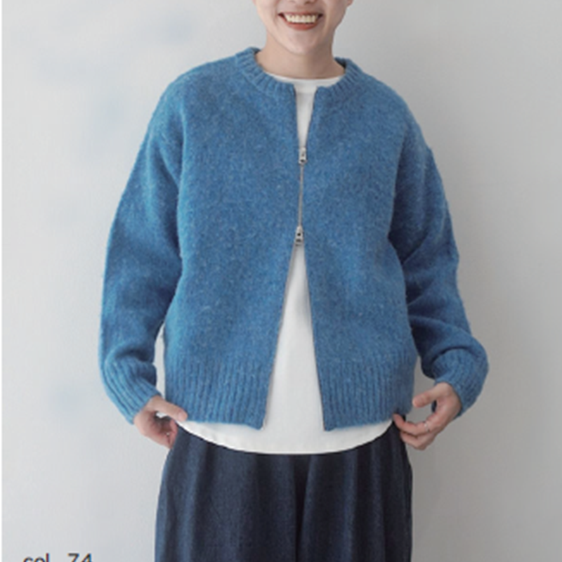 mao made ダブルジップクルーネックブルゾン /BL74