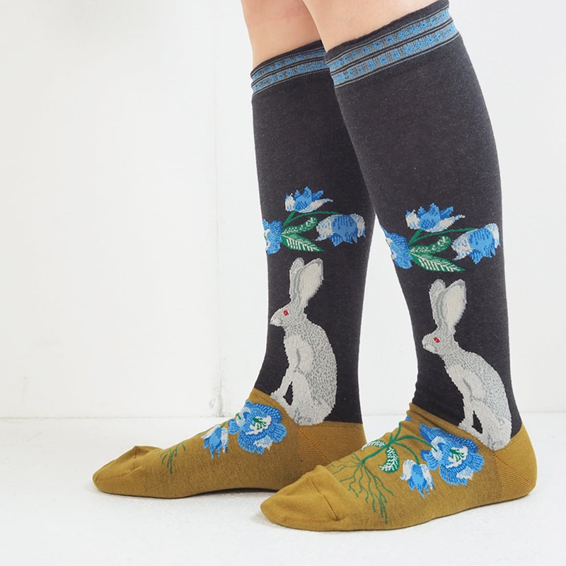 andeotte ハイゲージハイソックス /ラビットCH 【日本製】