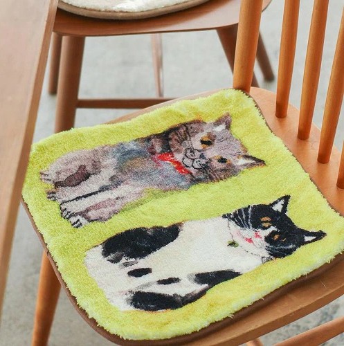 Creer×アトリエKOTETSU チェアパット /ネコGR