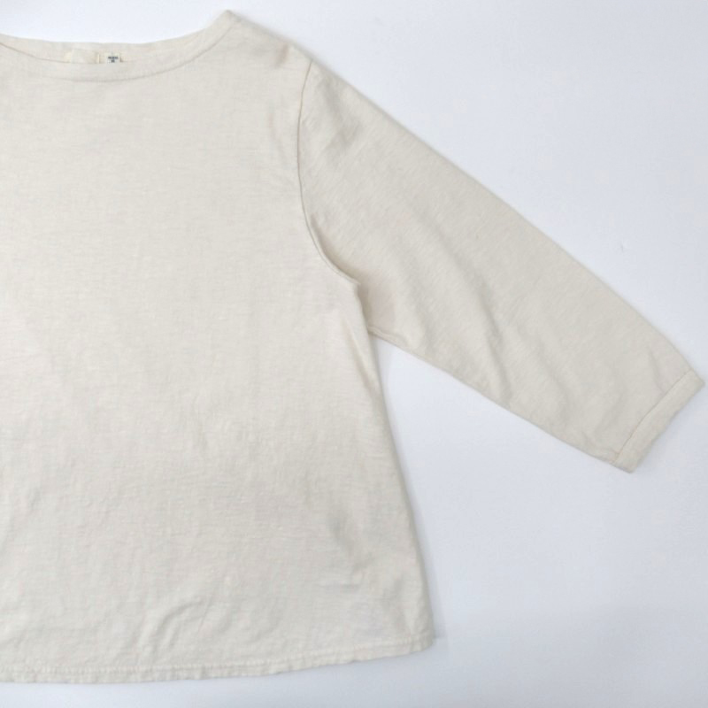 DAYS Ａラインボートネック7分袖Tシャツ WHリネン819/43078 【日本製】