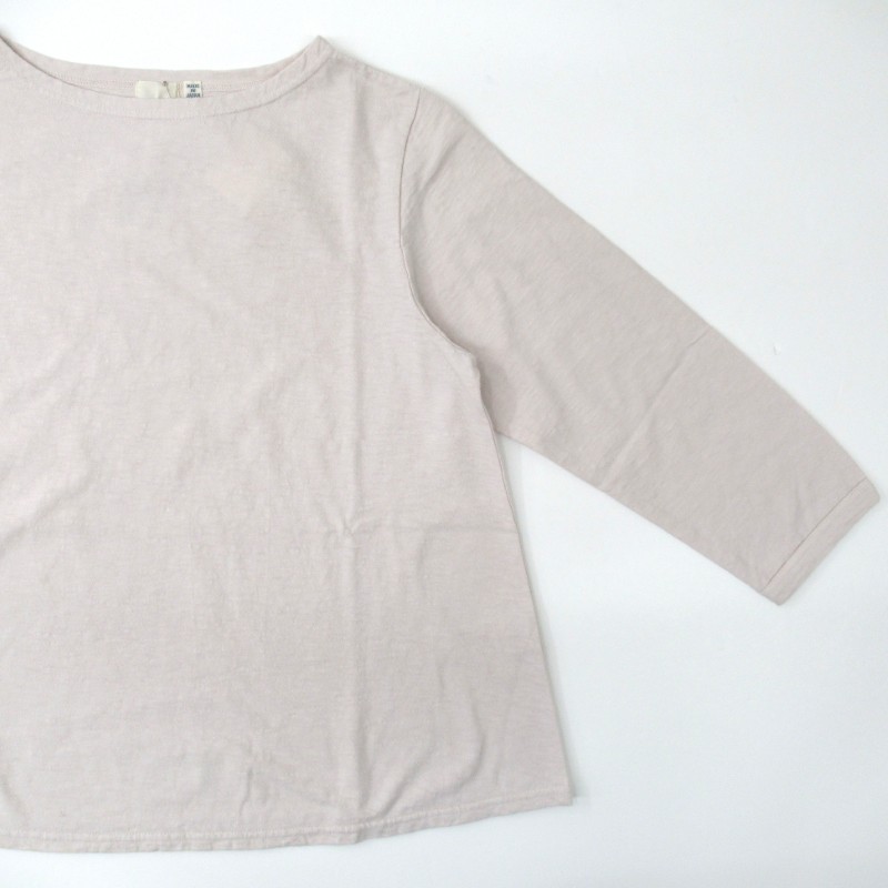 DAYS Aラインボートネック7分袖Tシャツ ペールPK657/43078【日本製】