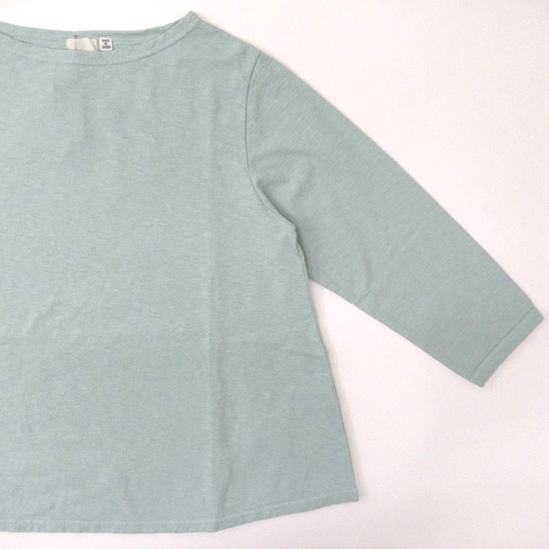 DAYS Aラインボートネック7分袖Tシャツ MINT824/43078【日本製】