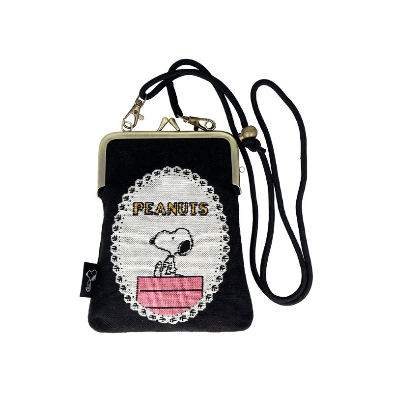 PEANUTS  ゴブラン織りがま口マルチショルダーポーチ /スヌーピーフレーム