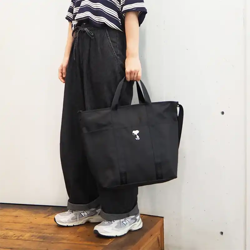 PEANUTS  SOLEILトートL /BLACK