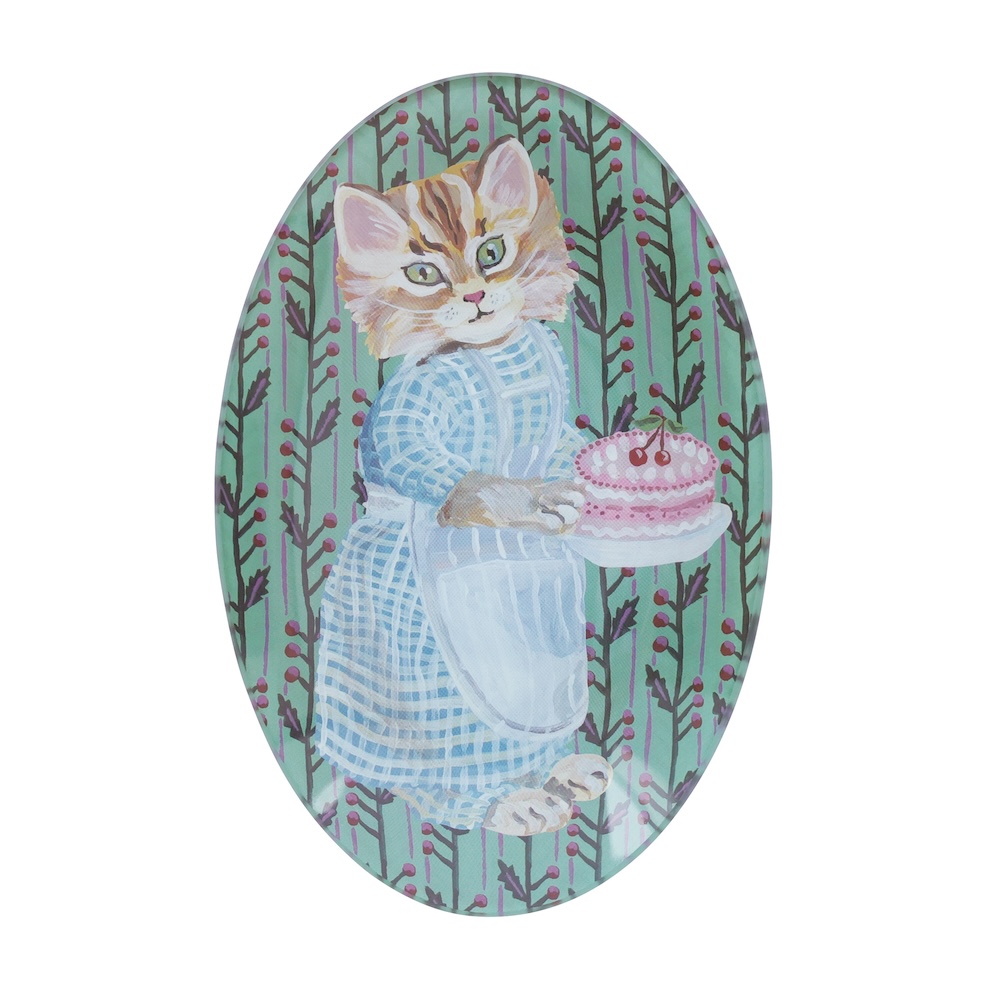 Nathalie Lete ナタリー レテ Glass Oval plate 5枚セット Blue eye/511412