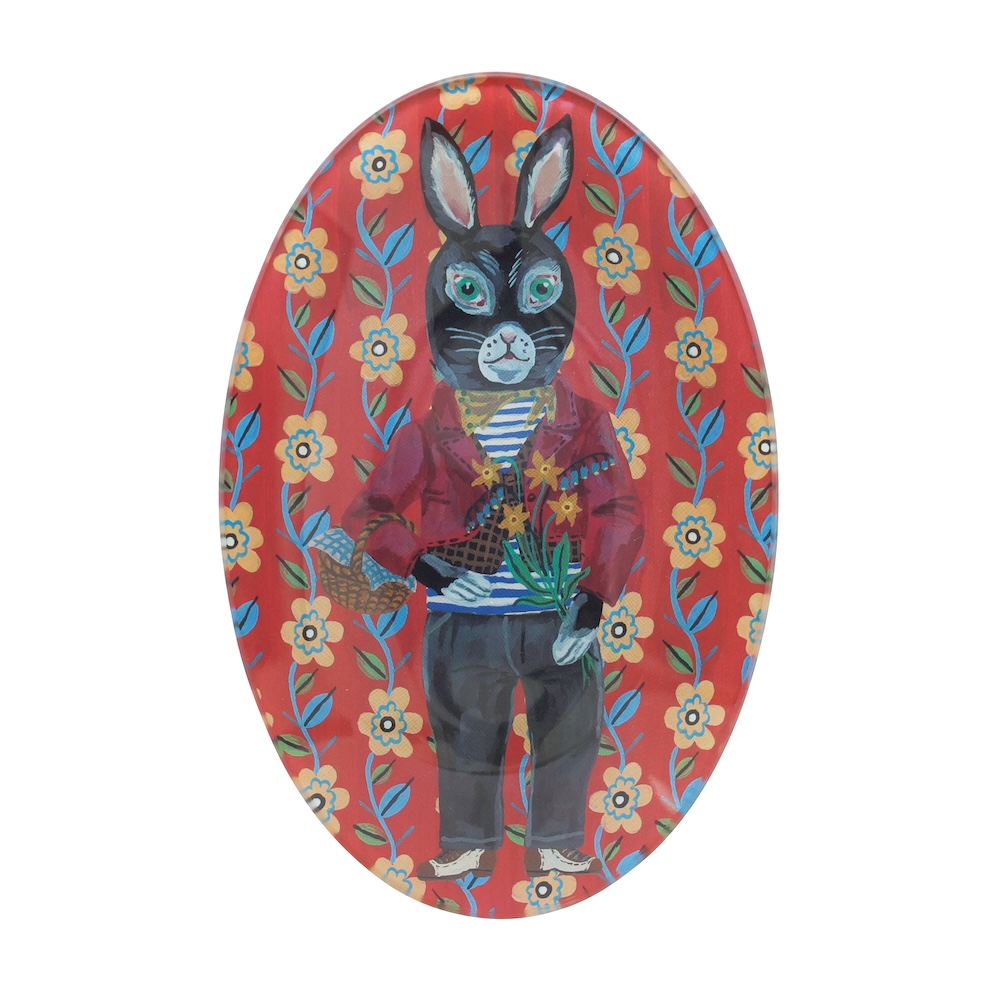 Nathalie Lete ナタリー レテ Glass Oval plate  5枚セット REGLISSE/511415