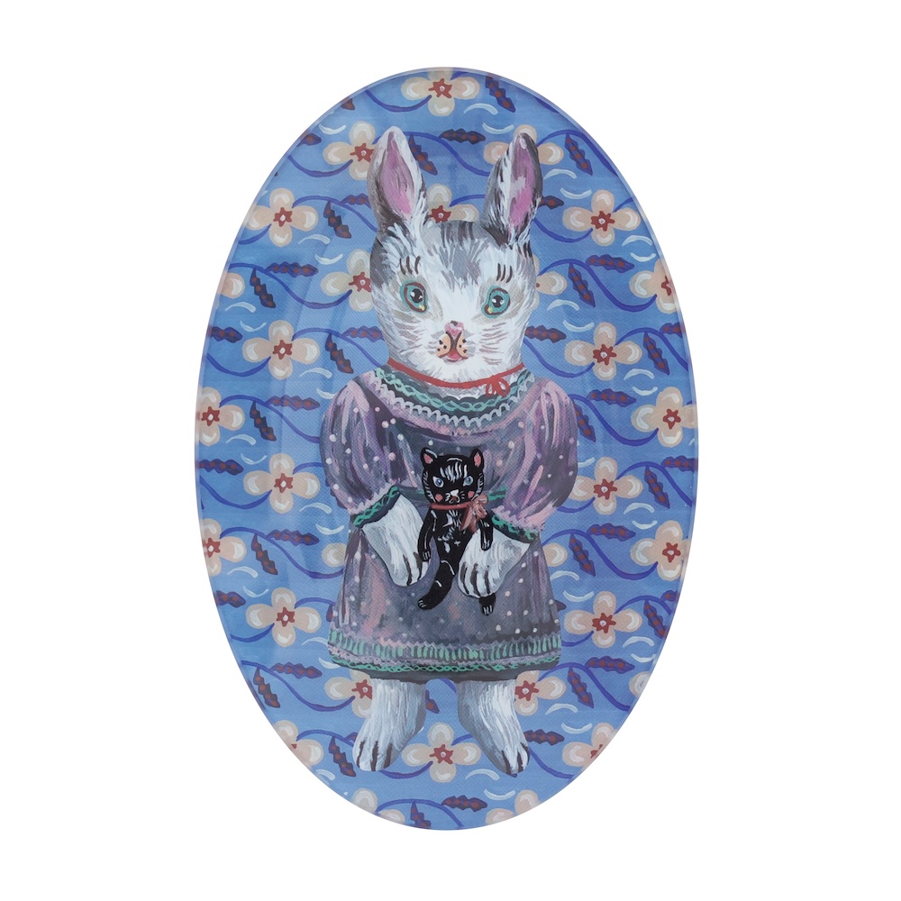 Nathalie Lete ナタリー レテ Glass Oval plate  5枚セット BLANCHE /511416