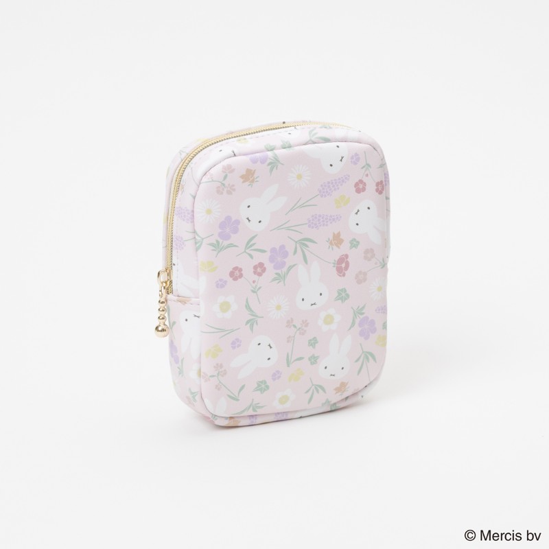 miffy   floral pattern 縦型スクエアポーチ /ピンク