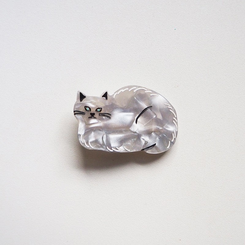 JOliJOli FTダイカットヘアクリップ /GRAY CAT05