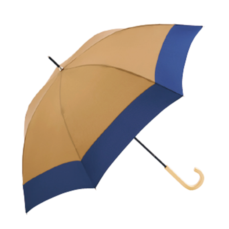 U-DAY  リペットバイカラー長傘 /BR×NV 【雨晴兼用傘】