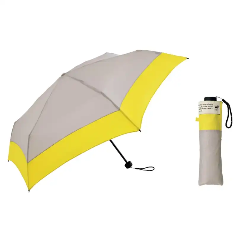 U-DAY リペットバイカラー折傘 /GY×YE 【雨晴兼用傘】