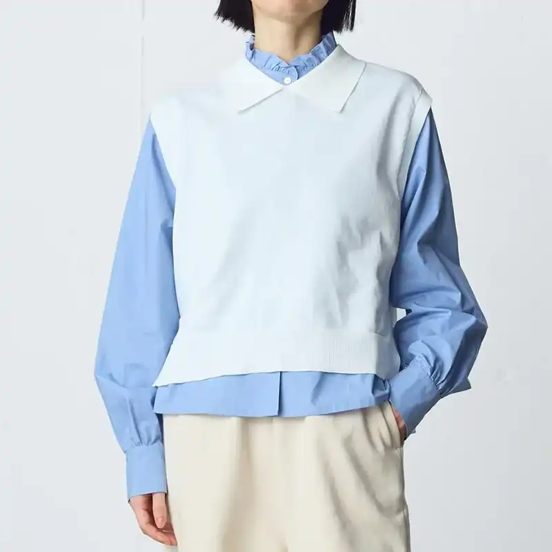 MidiUmi  襟付きニットベスト /IV12