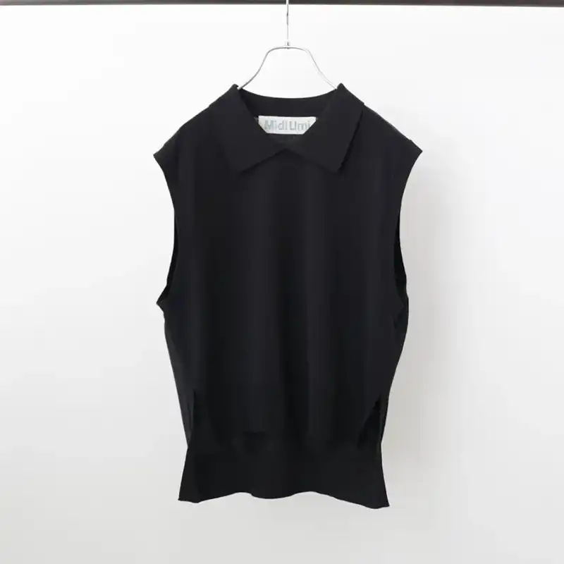 MidiUmi  襟付きニットベスト /BK99