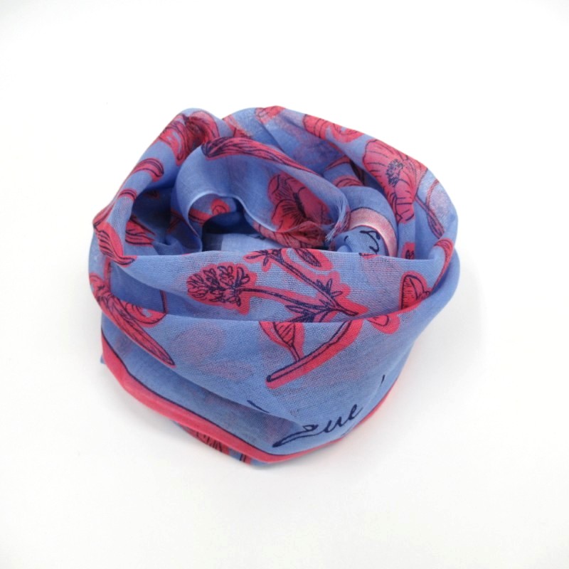 MAISON BLANCHE  おさんぽストールｰベンベルグ- /ワイルドフラワーBL 【日本製】