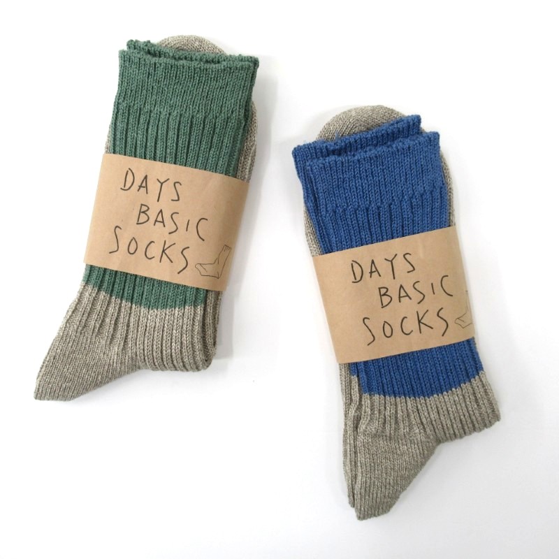 DAYS  ツートーンリネンリブソックス  【日本製】