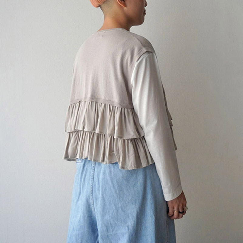 mao made フリルティアードジレ /GY10