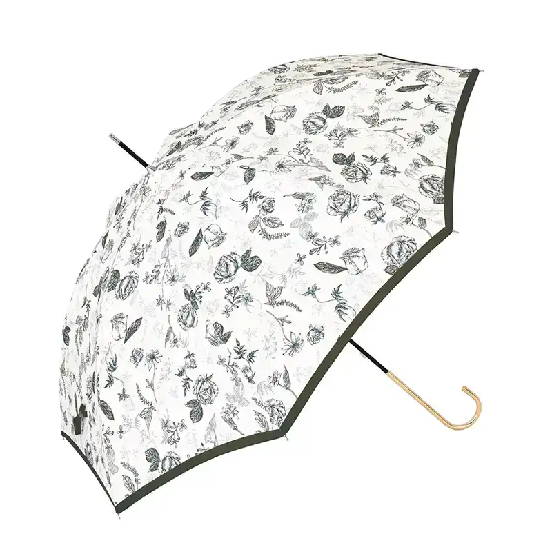 because  ボタニカルフラワー長傘 /BK 【雨晴兼用】