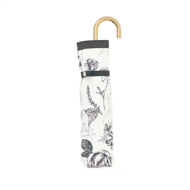 because  ボタニカルフラワー折傘 /BK 【雨晴兼用】