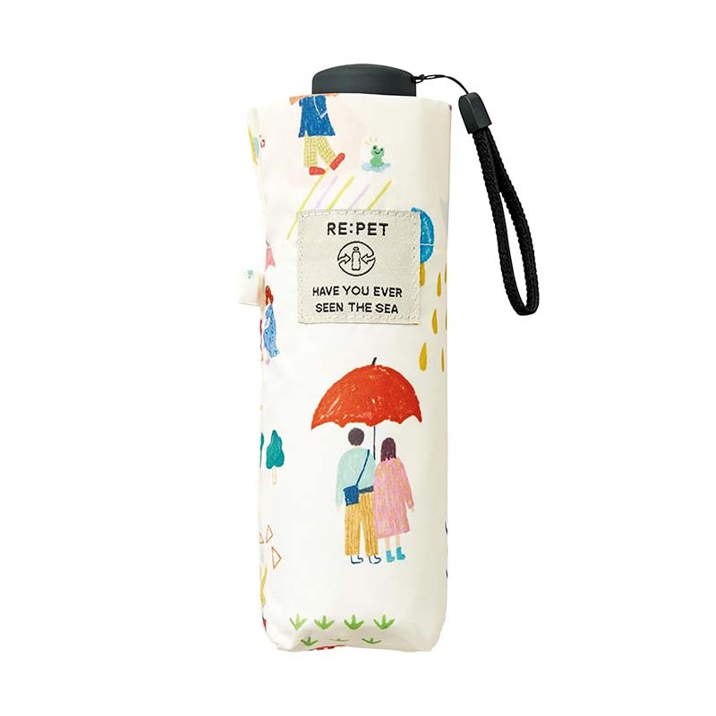 U-DAY  リペットリトルパターン 折傘 /WH 【雨晴兼用】