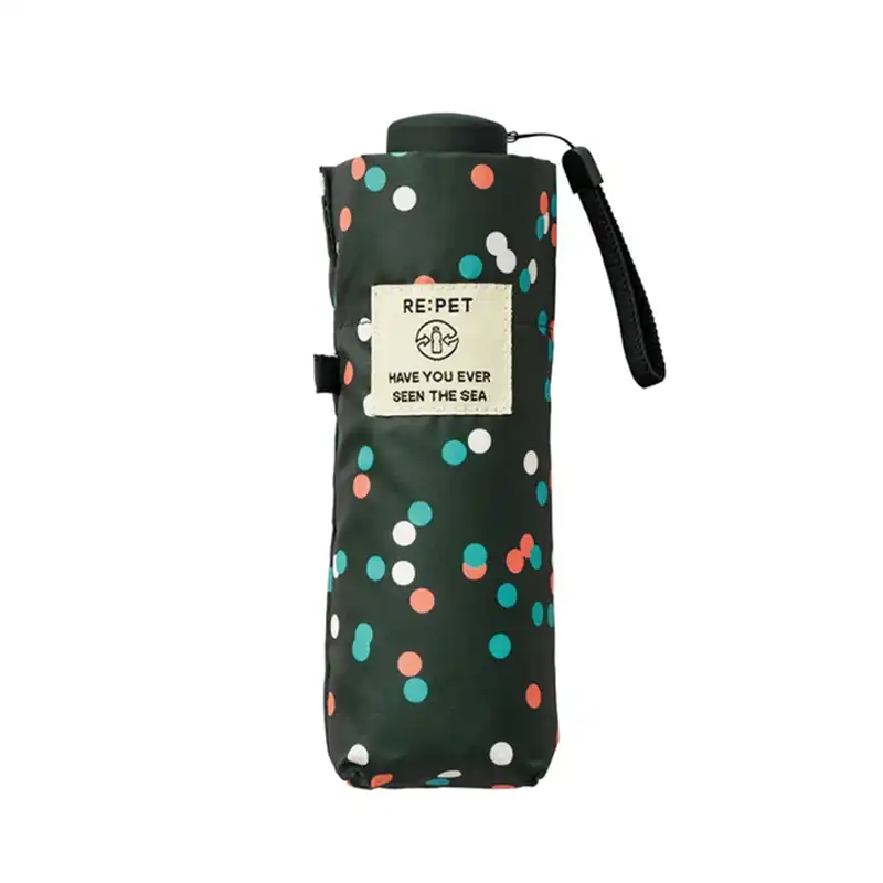 U-DAY  リペットリトルパターン 折傘 /BK 【雨晴兼用】