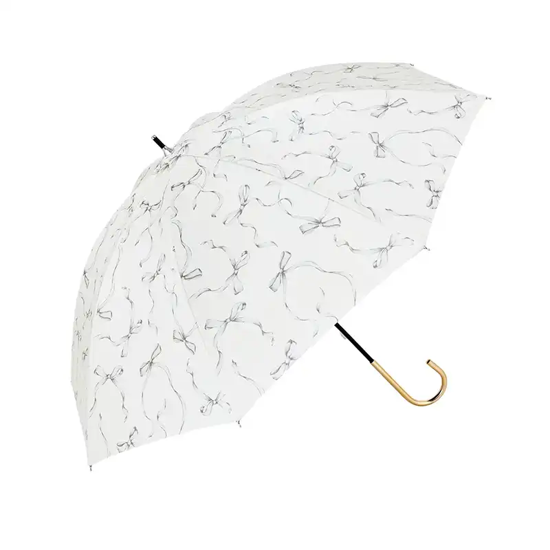 because B-961642  PUリボンパラソル (晴雨兼用) WH