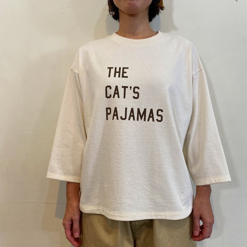 NOUVELLES DU PARADIS ドライコットン天竺フットボールロゴT /KINARI06 【日本製】