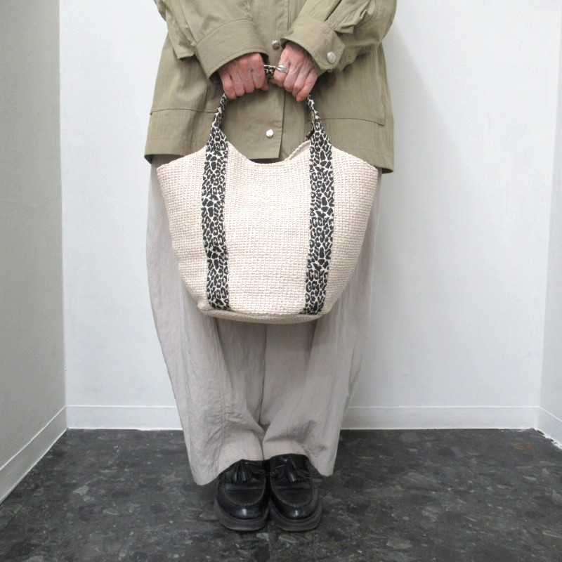 MID GIRL APPLIY  メッシュレオパード柄テープトート /IV#03